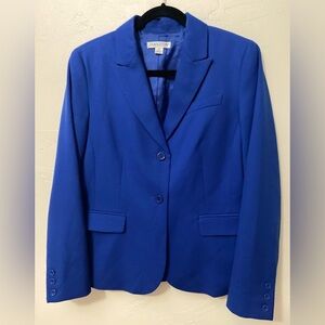 Pendleton~Royal Blue~100% Virgin Wool~Single Breasted~Two-Button Blazer~Size 12
